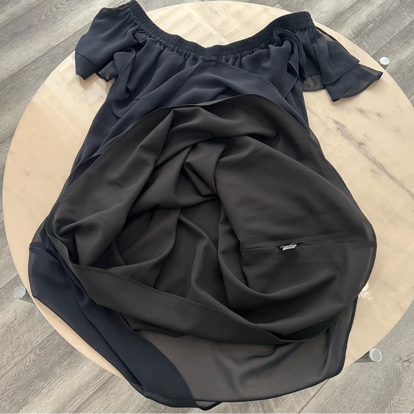 Sam Edelman Women’s Black Ruffled Tiered Mini Dress - Picture 4 of 9